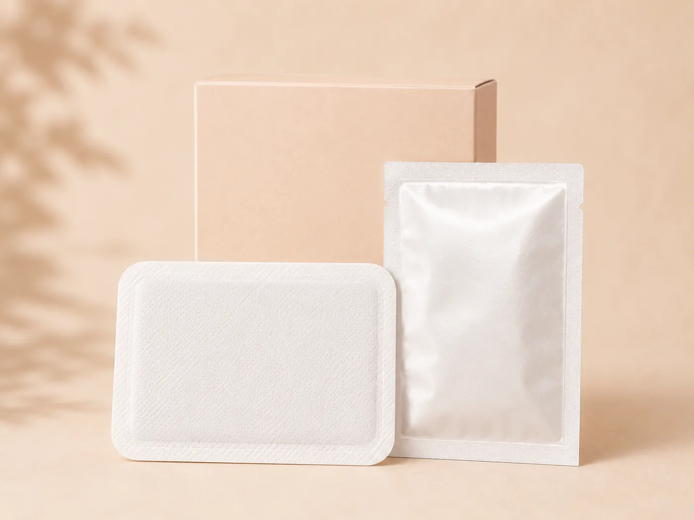 Menstrual heat patch and foil pouch packaging option