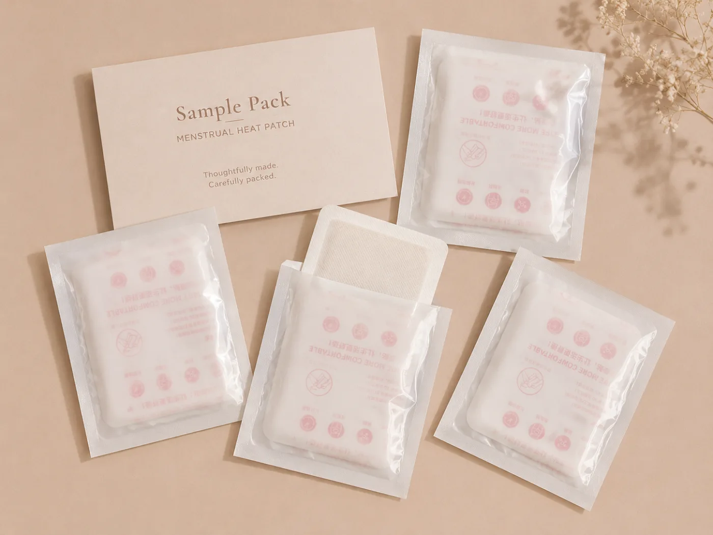 Sample pack contents for buyer evaluation